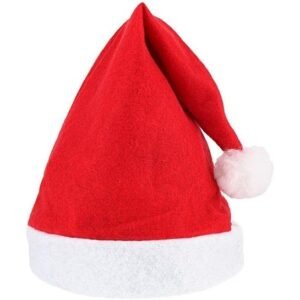 Red Santa Hat with White Pom – Christmas Cap for Adults and Kids – Festive Holiday Accessory