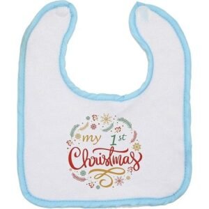 My 1st Christmas Baby Bib – ‘It’s My First Christmas’ Feeding Bib for Newborns, Toddlers, Boys, and Girls