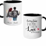 Personalized Black Coffee Mug for Couples