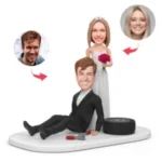 Groom Bride Sitting Tire Custom Bobblehead caketopper