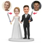 Bride Sword Fighting Bobblehead caketopper