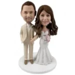 creamy outfit wedding caketopper