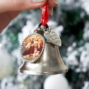 Custom Photo Christmas Bell Ornament