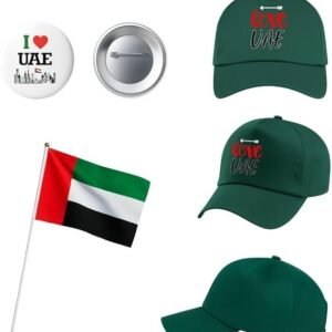 UAE National Day Kids Combo Pack | Cap, Badge & Flag Set for Celebrations