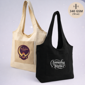 Ramadan Cotton Hobo Bag | Recycled Tote with Pocket