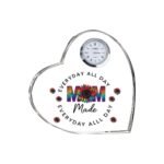 heart crystal clock mothers day gift