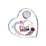 mothers day heart crystal clock gift