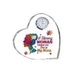 personalized heart crystal clock mom