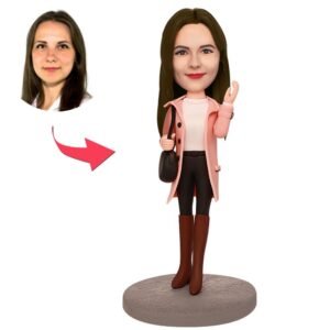 Personalized Girl Overcoat Bobblehead