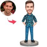Man Bobblehead in plaid shirt