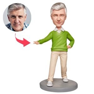 Personalized Casual Man Green Outfit Bobblehead