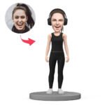 Girl Bobblehead in black sportswear