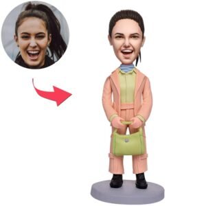 Woman Pink Suit Custom Bobblehead