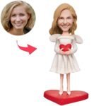 Angel Girl Holding Love Heart Custom Bobblehead