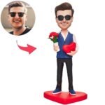 Man Roses Heart Bobblehead