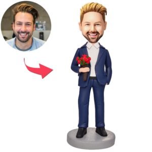 Cool Man Holding Bouquet Custom Bobblehead