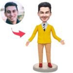 Yellow Suit Modern Man Custom Bobblehead - printshop4me.ae Yellow Suit Modern Man Custom Bobblehead