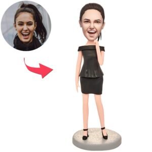 Woman Wearing Black Suit Custom Bobblehead