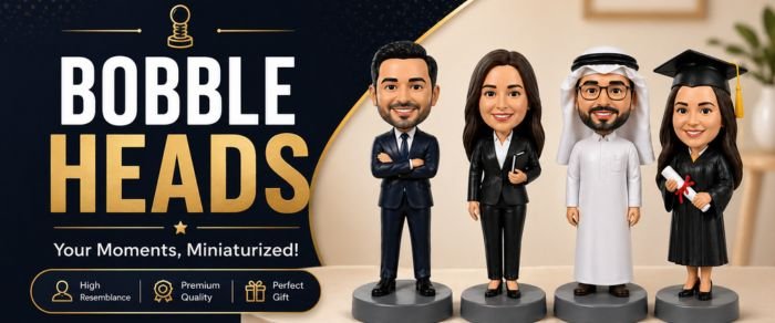 Custom bobbleheads Dubai UAE - personalized Arab Emirati figurines handcrafted from photo - high resemblance gift