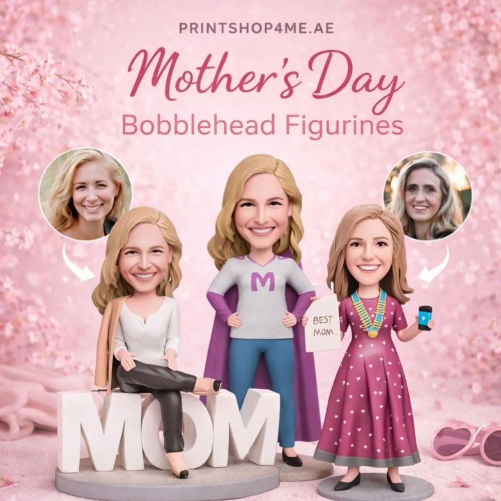 Custom Mother's Day bobblehead figurines Dubai UAE - personalized mom figurine made from photo