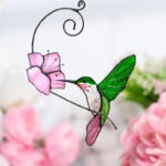 Sun Catcher Glass Birds with Flower