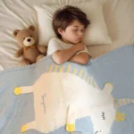 personalized knitted unicorn blanket