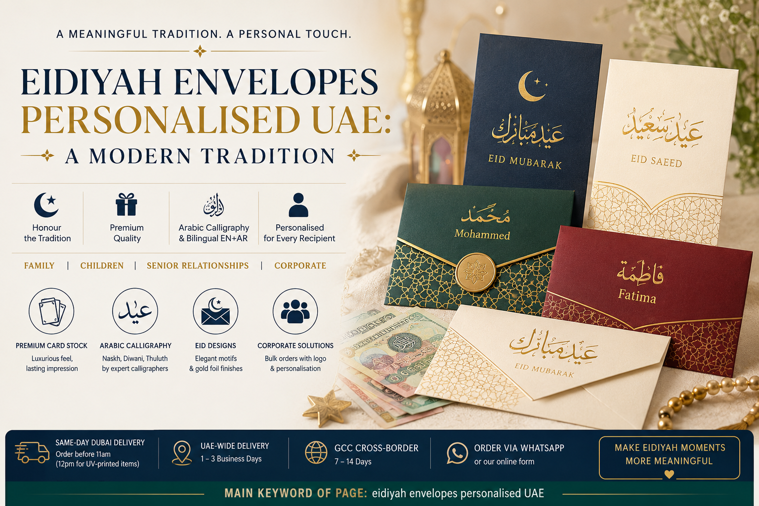 Eidiyah Envelopes Personalised UAE: A Modern Tradition