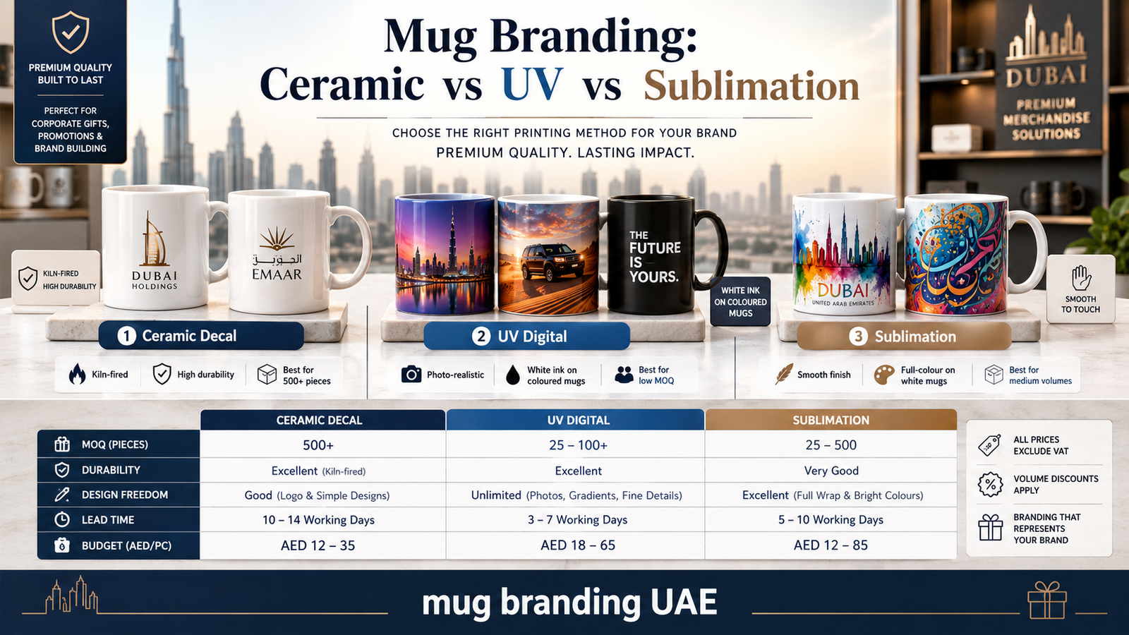 Mug Branding: Ceramic vs UV vs Sublimation