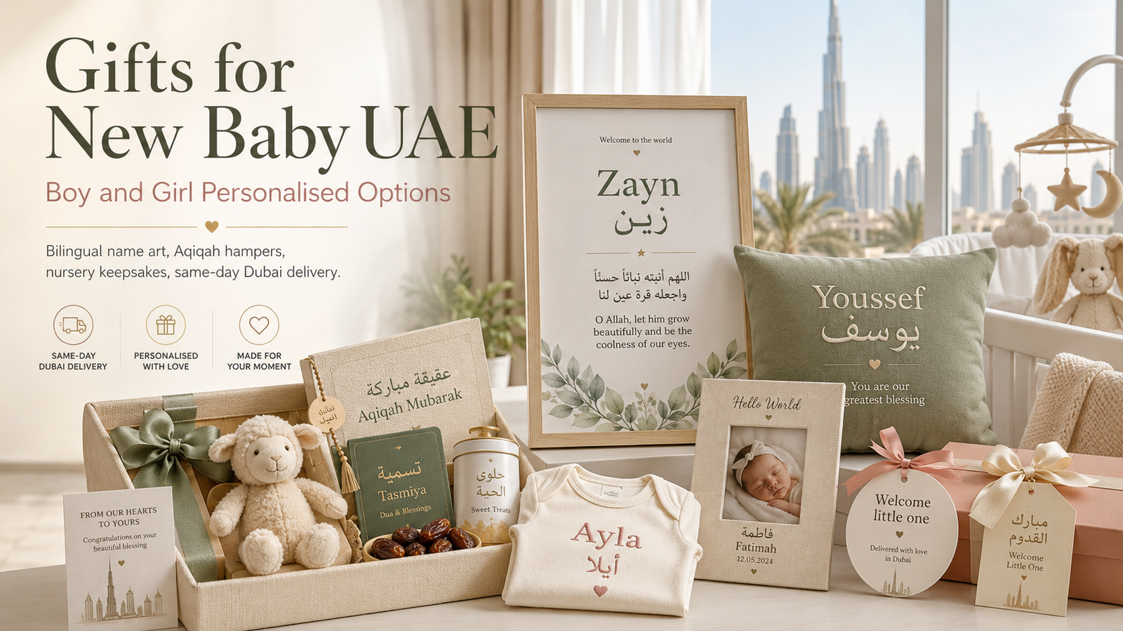 Gifts for New Baby UAE — Boy and Girl Personalised Options