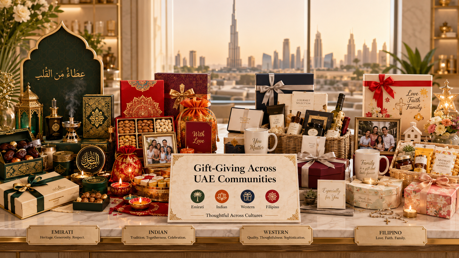 Gift-Giving Across UAE Communities — Emirati, Indian, Western, Filipino