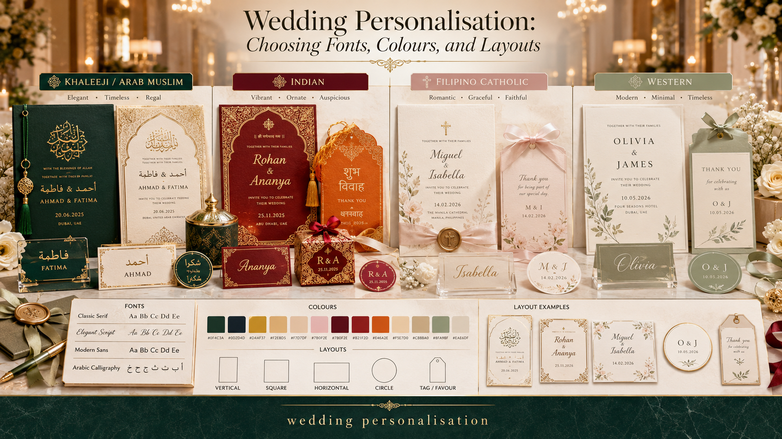 Wedding Personalisation: Choosing Fonts, Colours, and Layouts