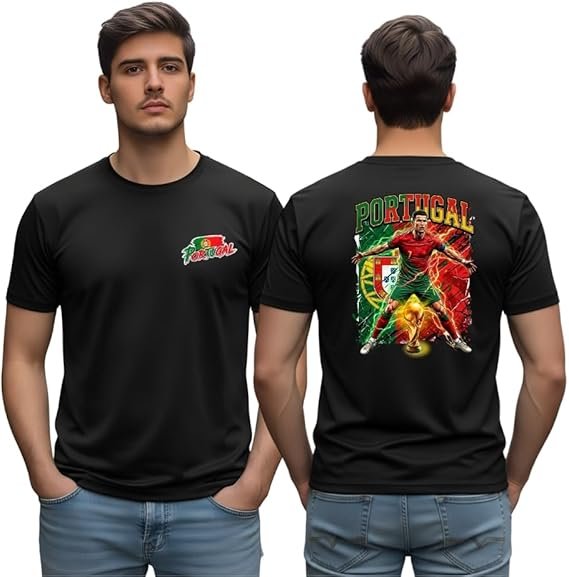 Portugal soccer fan round neck t shirt - printshop4me.ae Portugal soccer fan round neck t shirt