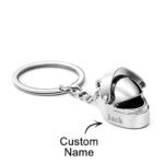 SKL3417jpg - printshop4me.ae Personalized motorcycle helmet keychain with a custom engraved name, featuring a detailed silver helmet charm attached to a durable metal keyring. A unique keepsake gift for motorcycle riders, bikers, racing enthusiasts, birthdays, Father's Day, anniversaries, or everyday key organization.