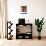 Morocco football player photo frame displayed on a modern home office wall above a desk with laptop, bookshelf, and indoor plants, featuring soccer-themed wall art in a clean workspace setting.
